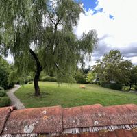 Schöne Aussicht von der Terrasse   at Teehaus Buddhas Weg in Wald-michelbach