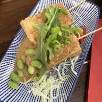 Tofu-Erdnuss-Spieße  at Kazoku Izakaya in Magdeburg