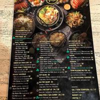 Menu at Mama Pho in Warsaw