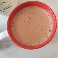 Hot chocolate with oat milk. at Saeta Húsið in Reykjavik