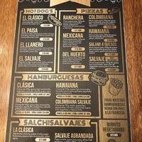 The menu! See the two items marked vegetarian. They can make the burrito vegan.  at Salvaje Gastrobar in San Jose Del Guaviare