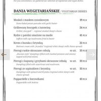 Vegetarian menu (November 2021) at Karczma Sabała in Zakopane