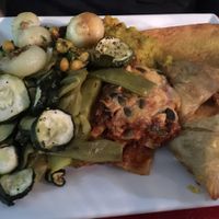 too much food, haha at Alhambra in Milan