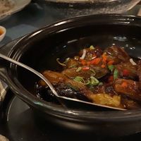 Clay pot black bean aubergine  at Mimi Mei Fair in London