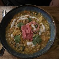 Curry with popadoms  at Bear Inn in Cirencester