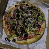 Vegan pizza at Studio Pizza in Hancock