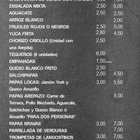 Menu (September 2022) at El Arepazo in Sevilla
