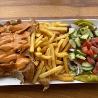 Mit Seitan vom veganen Dregspiess  at Rubins Imbiss in Aschaffenburg