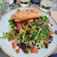 Vegan sandwich at Den Glade Gulerod in Ringkobing