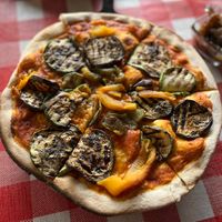 Veggie Pizza. The onions on the side make the dish!  at La Finestra in Oaxaca