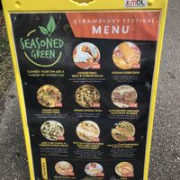 Menu at plant city strawberry festival   at Seasoned Green in Tampa