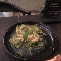 Spinach tofu ravioli at Kasto in Canggu