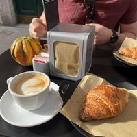 Soy cappuccino and lemon & ginger croissant  at Il Baretto in Rome