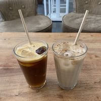 Espresso tonic and iced chai   at umami in Madrid