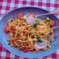 tagliatelle with home-made pesto at Kofelam in Sonnenalpe Nassfeld