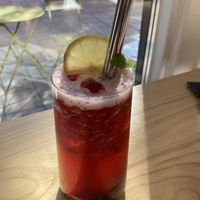 strawberry&lemon with bubbles  at Matcha-Ya in Stockholm