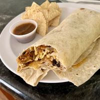 Vegan breakfast burrito, great quality and size for the price $12.75  at Olive Cafe in San Diego