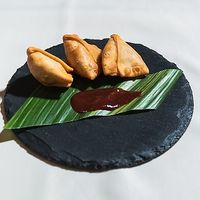 Samosa / Deep fried pastry with a spiced filling made with potatoes, spices and herbs at Rubina in Kanazawa