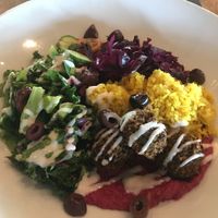 The Med Bowl with the vegan falafel option. at Cactus Club Cafe in Nanaimo