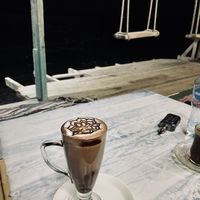 Hot chocolate with almond milk  at Flatwhite Cafe in Dahab