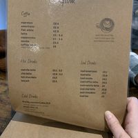 Menu  at Cafe Glow  in Edinburgh