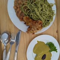 Buffet meal. A lot of carbs, no veggies at ConSuLado Vegano in Lima