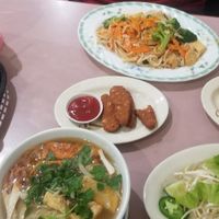 Yes. #11 Noodle Soup. Chicken Tenders. Spring roll. Fried tofu with noodle. at D'Vegan in Dallas