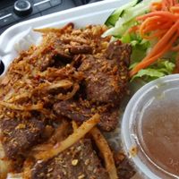 Lemongrass noodles with soy protein at D'Vegan in Dallas