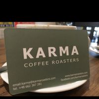 business card  at Karma Organic Coffee in Krakow