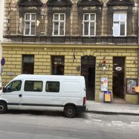 shame about the van in the way at Karma Organic Coffee in Krakow