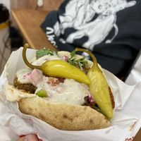 There was an extra falafel on top but I ate it before remembering my camera. Soz.  at Super Falafel  in Tel Aviv