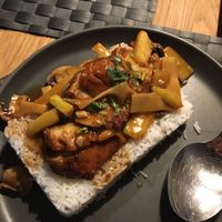 Not the greatest picture in the world but this is the vegan 'duck', ordered as takeout at nihao YAO in Copenhagen