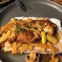 Not the greatest picture in the world but this is the vegan 'duck', ordered as takeout at nihao YAO in Copenhagen