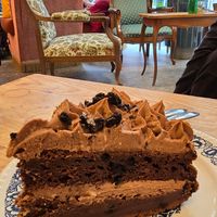 Chocolate cake at Enfants Terribles Café in Rennes