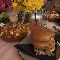 Vegan katsu burger and fully loaded asian fries  at Thirty Nine in Whitstable