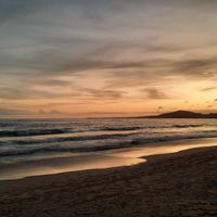 Sunset view from the restaurant! at Don Sanduchito in Puerto Villamil