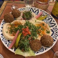 Hummus, falafel, babaganush  at Comptoir Libanais - South Kensington in South West London