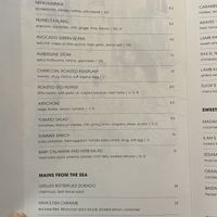 Menu   at NENI in Amsterdam