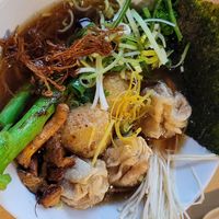 New way ramen with quinoa dumplings and vegan eggs at Gyozilla Ramen in Gdansk