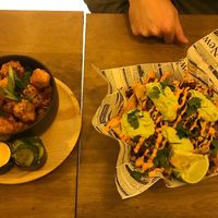 Cauliflower Nugget things and Loaded Nachos   at Meet Vegano in Malaga