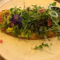 Loaded avocado toast at Meet Vegano in Malaga