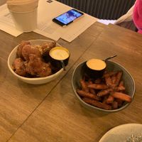 Cauliflower and sweet potatoe fries  at Meet Vegano in Malaga