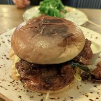 Oyster mushroom burger at Meet Vegano in Malaga