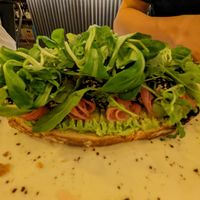 Loaded avocado toast at Meet Vegano in Malaga