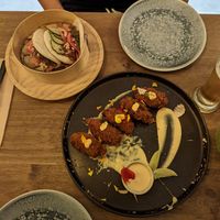 Fried avocado dippers & bao buns at Meet Vegano in Malaga