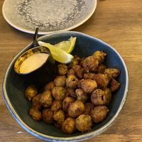 Fried olives 🫒  at Meet Vegano in Malaga