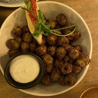 Fried olives and garlic Mayo  #Veganuary at Meet Vegano in Malaga