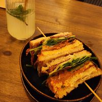 Sandwich and lemonade at Meet Vegano in Malaga