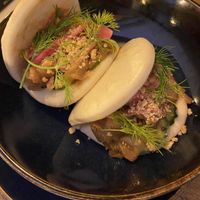 Payer mushroom baos as starter   at Meet Vegano in Malaga