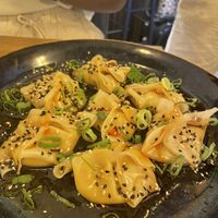 Edamame and truffle dumplings   at Meet Vegano in Malaga